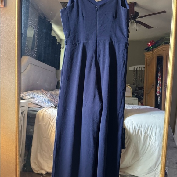 Navy Blue Sleeveless Jumpsuit - Picture 3 of 9